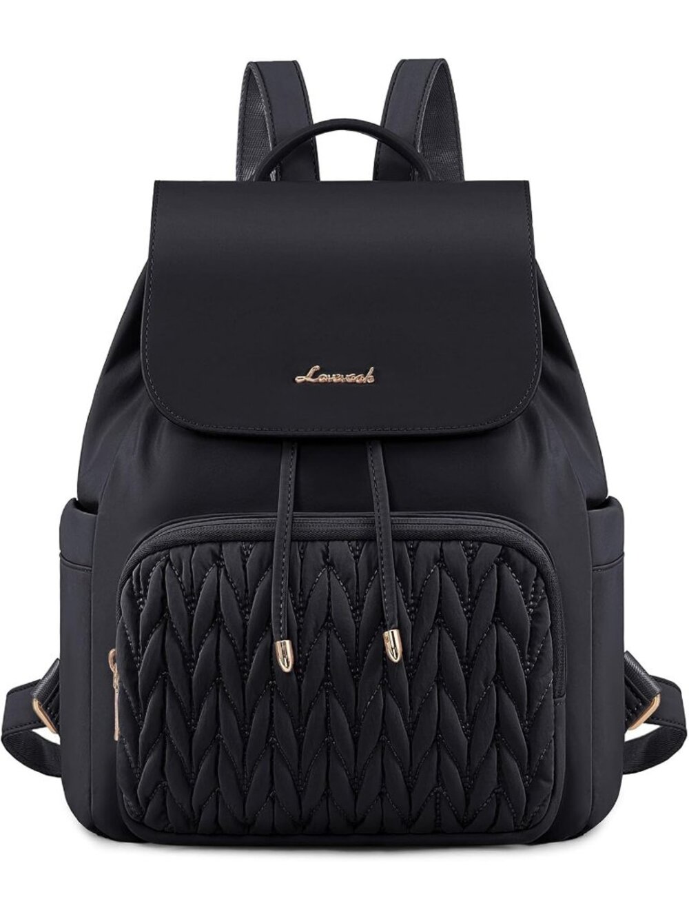 Women's Black lightweight Anti-theft 2 side pockets Small Backpack Purse